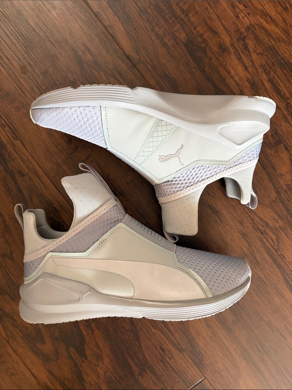 Puma Fierce Quilted Slip-On Athletic Sneakers in Light Gray